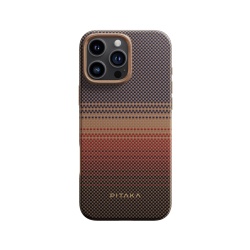 Husa PITAKA Military Grade compatibila cu iPhone 16 Pro, Sunset