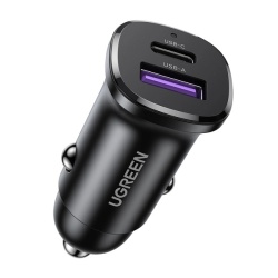 Incarcator auto Ugreen EC305 25845 USB-C USB-A 30W - negru