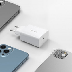 Incarcator Baseus Speed ​​Mini, USB-C, PD, 3A, 20W (alb) - Img 3
