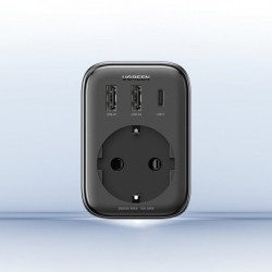 Incarcator de perete 30W (2xUSB/USB C/AC) / adaptor EU - EU 13A Ugreen CD314 - negru - Img 4