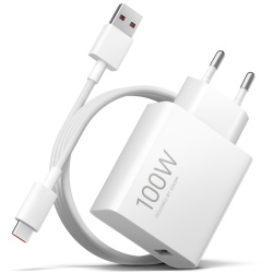 Incarcator Retea Cu Cablu USB-C Xiaomi MY-19-ER, 100W, 6.1A, 1 x USB-A, Alb BHR095VEU