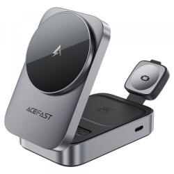 Incarcator Retea Wireless Acefast E22 3in1, 22.5W, 1.67A, Gri