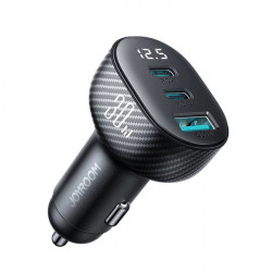 Joyroom JR-CCD04 30W 2x USB-C USB-A incarcator auto cu afisaj - negru