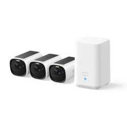 Kit supraveghere video eufyCam E40, 2K HD, Incarcare solara, MaxColour Vision, Homebase 2 + 3 camere video