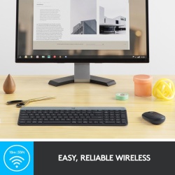 Kit tastatura + mouse wireless Logitech MK470, Slim, Negru Grafit - Img 8