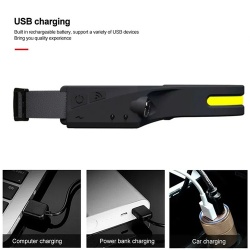 Lanternă frontală LED cu senzor de mișcare IPX4 USB-C 1200 mAh - neagră - Img 9