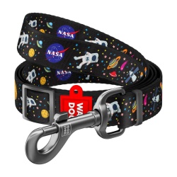 Lesa de caine din nailon Waudog, model „NASA21”, latime 25 mm, lungime 122 cm