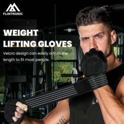 Mănuși de Fitness și Culturism flintronic cu Fașă Reglabilă pentru Încheietură, Palmă Căptușită cu Spumă EVA 5 mm Anti-Bătături, Strat Siliconic Antiderapant Fagure, Respirabile, pentru Haltere, Tracțiuni, Ciclism și Antrenament Funcțional - Img 7