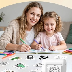 Mini Imprimantă Termică Portabilă Memoking Q02E pentru Autocolante și Notițe, Conectivitate Bluetooth, Funcții AI, Compatibilă cu Hârtie Termică și Stickere Color/Transparente, Ideală pentru Școală, Birou și DIY - Img 4