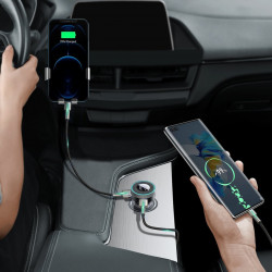 Modulator FM Baseus Enjoy Car Wireless MP3 Charger, Bluetooth 5.0, microSD, AUX (black) - Img 2