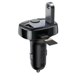 Modulator FM Bluetooth Baseus S-09A, 2 x USB-A - 1 x microSD, Resigilat CCMT000001