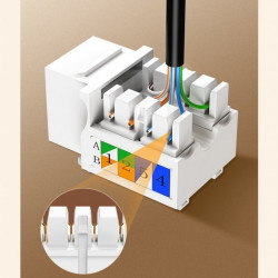 Module de rețea neecranate Ugreen Keystone Ethernet Cat 5e 8P8C RJ45 100 Mbps 568A / B alb (80176 NW142) - Img 6