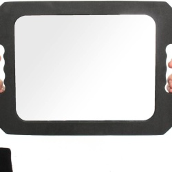 Oglindă Profesională pentru Frizerie și Coafor, cu 2 Mânere Laterale, Ramă din Spumă Protectoare, 41 × 25 cm, Neagră, pentru Salon și Uz Personal - Img 5