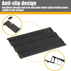 Organizator Modular Extensibil pentru Sertar de Condimente Famhap (24 Piese, Culoare Neagră), Potrivit pentru Sertare cu Lățime între 5 și 120 cm - Img 6