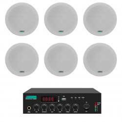 Pachet Sonorizare 35W de tavan, FM+USB+Bluetooth, DSPPA MP35UB+6xDSP5011