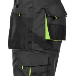 Pantaloni scurți de lucru MAZALAT Workwear, buzunare multiple multifuncționale, material rezistent la uzură, Gri / Verde, mărimea XL - Img 3