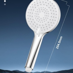 Pară de Duș de Înaltă Presiune cu Furtun Inclus, Cap Rotund 120 mm, 3 Moduri de Pulverizare, Duze Anti-Calcar din Silicon, Finisaj Cromat Lucios, Para de Duș Manuală Antirugină pentru Baie, Hotel și Spa - Img 4