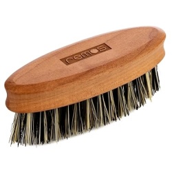 Perie pentru ingrijirea barbii REMOS, peri vegetali 100% vegani, maner ergonomic din lemn, pentru aranjare si descurcare barba