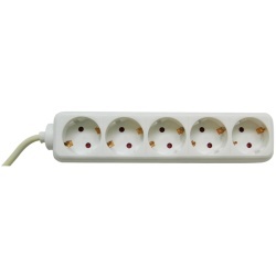 PRELUNGITOR Bachmann, Schuko x 5, conectare prin Schuko (T), cablu 1.5 m, fara protectie, alb, "BM-3812500" (timbru verde 0.18 lei)