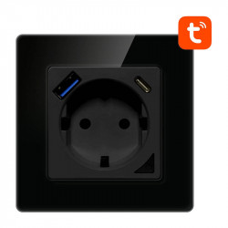 Priza Smart WiFi Avatto N-WOT10-USB-B TUYA USB USB-C (negru)