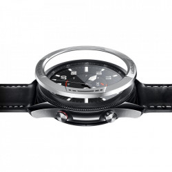 Protectie din aluminiu Spigen Chrono Shield silver pentru Samsung Galaxy Watch 3 45mm negru