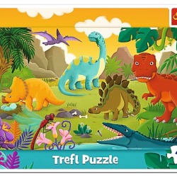 PUZZLE TREFL 15 CU CADRU DINOZAURI