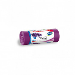 SACI MENAJERI LAVANDA 60L CU URECHI LDPE , STELLA, 16 BUC/ROLA