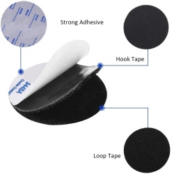 Set 10 Perechi Buline Autoadezive Extra Puternice cu Arici (Hook & Loop), Diametru 50 mm, Negre, Dublu-Adezive, Alternativă Curată la Cuie și Șuruburi, pentru Casă, Școală și Birou - Img 6