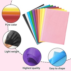 Set 120 Coli Hârtie de Tisă Colorată pentru Împachetat Cadouri și Pungi, Dimensiune 35.5 x 50.8 cm, Hârtie de Înaltă Calitate pentru Aranjamente, Proiecte DIY și Umplutură Cutii, Multicolor