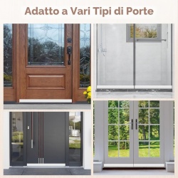 Set 2 Benzi Autoadezive Izolație Sub Ușă din TPE Flexibil, 100 x 5 cm, Etanșare Fonică și Termică cu Structură Tubulară Triplu-Strat, Acoperire Fante Până la 4 cm, Protecție Anti-Curent, Praf și Insecte, Alb - Img 2