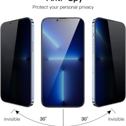 Set 2 Folii de Protecție din Sticlă Securizată cu Confidențialitate (Privacy) JETech pentru iPhone 13 Pro Max, Acoperire Totală, Anti-Spy - Img 7