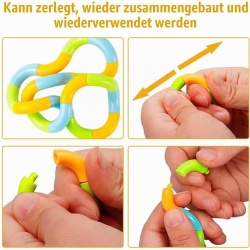 Set 2 Jucării Anti-Stres Tangle Fidget Toy, Jucărie Senzorială Articulată pentru Eliberarea Anxietății, pentru Copii și Adulți, Culori Vii - Img 2