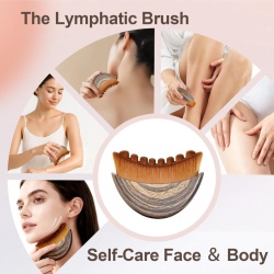 Set 2 Pensule Typec Home pentru Masaj Facial și Drenaj Limfatic, Perie Manuală pentru Conturare, Peri Moi Hipoalergenici, Design Ergonomic - Img 3