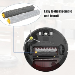 Set 2 Role Extractoare Principale din Cauciuc Compatibile cu iRobot Roomba Seriile 800 și 900 (805, 850, 860, 870, 880, 890, 960, 980, 985), Perii Contra-Rotative Fără Peri, Sistem Anti-Încâlcire Păr, Rezistente la Uzură - Img 3