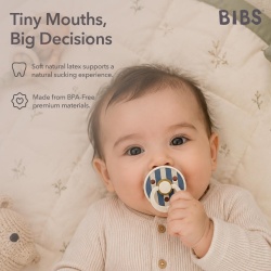 Set 2 Suzete BIBS Colour Studio, 0–6 Luni, Cauciuc Natural, Ivory/Steel Blue, Fabricate în Danemarca - Img 3