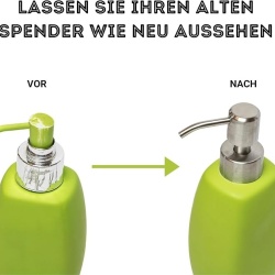 Set 2 x Cap pompa de rezerva pentru dozator de sapun lichid Typec, din inox, filet 28 mm, finisaj periat - Img 3