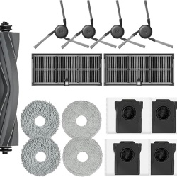 Set 20 accesorii și consumabile pentru aspirator robot Dreame X40 / L40 Ultra (Gen 2), Mova P10 / P50 Pro Ultra: 2 perii principale, 4 perii laterale, 4 filtre HEPA, 6 lavete mop, 4 saci de praf