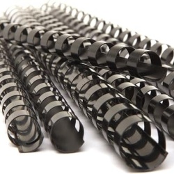 Set 25 SPIRE Îndosariere din Plastic Pavo A4 Negru, Dimensiuni Mixte Asortate (8mm - 14mm), 21 Inele