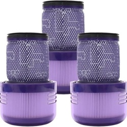 Set 3 Filtre de Schimb Compatibile cu Aspirator Dyson V12 Detect Slim, Cod Piesă 971517-01, Filtrare HEPA de Înaltă Eficiență, Filtru Lavabil și Reutilizabil, Purificare Aer și Retenție Alergeni