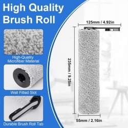 Set 5 Piese Accesorii de Schimb Typec Home Compatibil cu Aspirator Umed-Uscat Tineco Floor One S5 / S5 Pro / S5 Pro 2 / S5 Extreme, Kit cu 2 Perii Rotative din Microfibră, 2 Filtre HEPA și 1 Perie de Curățare - Img 6