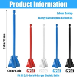 Set 8 palete amestecare din silicon pentru bormașină, tijă hexagonală 1/4", mixer spiralat cu 4 lame pentru rășină epoxidică, vopsea, lacuri și glet - Img 2