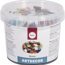 Set Mozaic Oglindă Rayher 1453149, Pătrate 2 x 2 cm, Găleată 1 kg (Aprox. 325 Bucăți), Mix Multicolor, pentru Interior și Exterior - Img 3