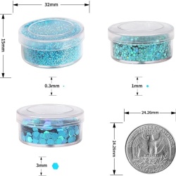Set sclipici holografic hexagonal 1 mm, 12 culori asortate, paiete cu efect laser pentru rășină epoxidică, manichiură/nail art, machiaj corporal și decorațiuni DIY - Img 4