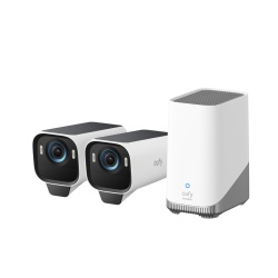 Sistem supraveghere video wireless eufyCam S3 Pro, 4K, BionicMind™, MaxColor Vision, Panou Solar integrat, Homebase 3 + 2 camere video eufyCam S3