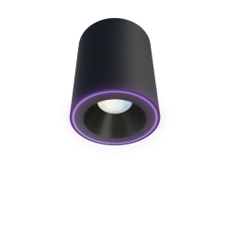 Spot de tavan LED Calex Smart Halo 10cm, RGB, lumina calda, 6.5W, IP20, 340 lm, clasa G, Negru
