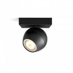 Spot luminos Philips Buckram Hue, ZigBee Light Link, Bluetooth, GU10, 5W (50W), 350 lm, lumina ambianta alba (2200-6500K), Negru, Intrerupator cu variator inclus, clasa energetica G