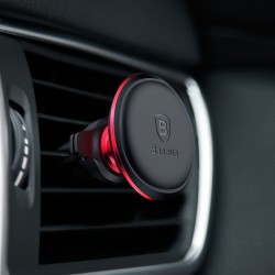 Suport auto magnetic rotatie 360 grade cu suport 2 cabluri si 2 placute cu adeziv pentru telefon incluse , Baseus , negru - Img 8