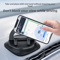Suport Auto pentru Telefon Rotativ la 360° pe Bord, Montare cu Nano-Gel Anti-Alunecare Fără Blocarea Grilei de Ventilație, Operare cu o Singură Mână, Compatibil Universal cu Smartphone-uri 4–7 Inch, Negru (Black) - Img 5