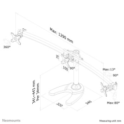 Suport triplu mon. birou NM 10"-27" 8kg - Img 9