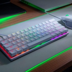 Tastatura gaming mecanica Razer Huntsman Mini, iluminare Chroma RGB, switch optic Purple, Alb Mercury - Img 4